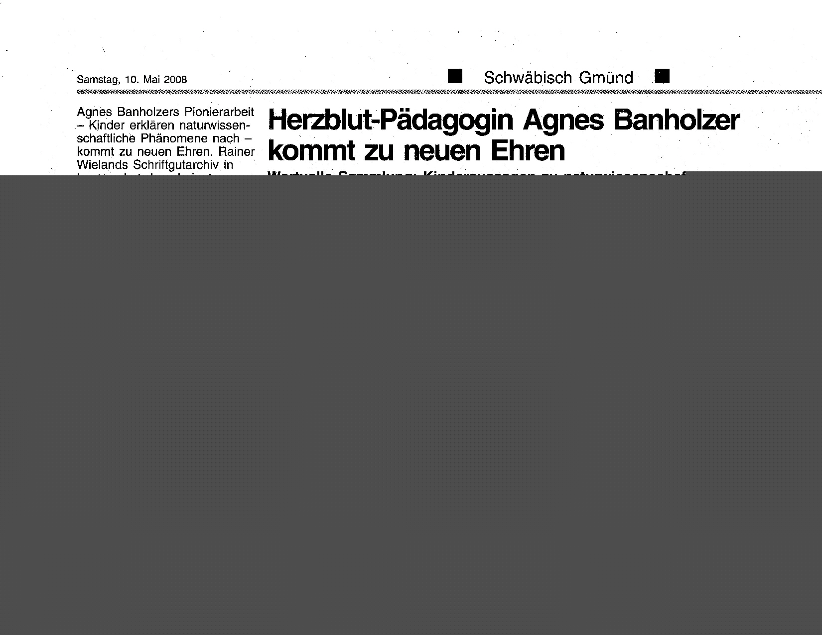 A. Banholzer in Gmünder Rems-Zeitung vom 10.05.08 (1/2)